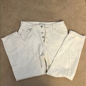 Pull&Bear Cream/White Ankle Jeans